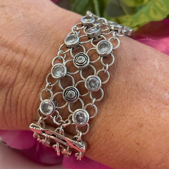 Silpada Cubic Zirconia Sterling Silver ‘CAVALIER’ Bracelet B2711 - Picture 10 of 17